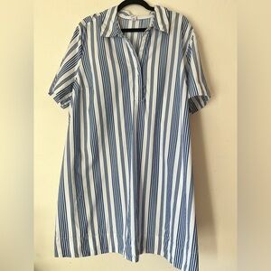 Old Navy Blue and White Striped Shirt Dress